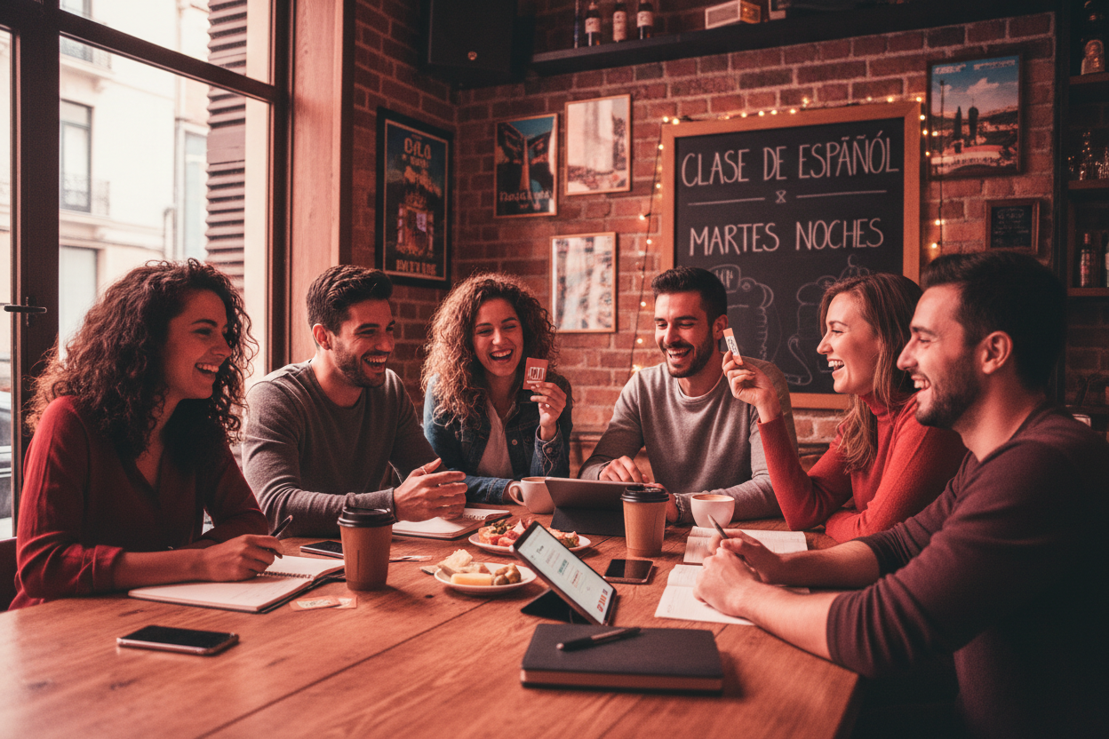 Group Spanish Classes - Young people in a bar