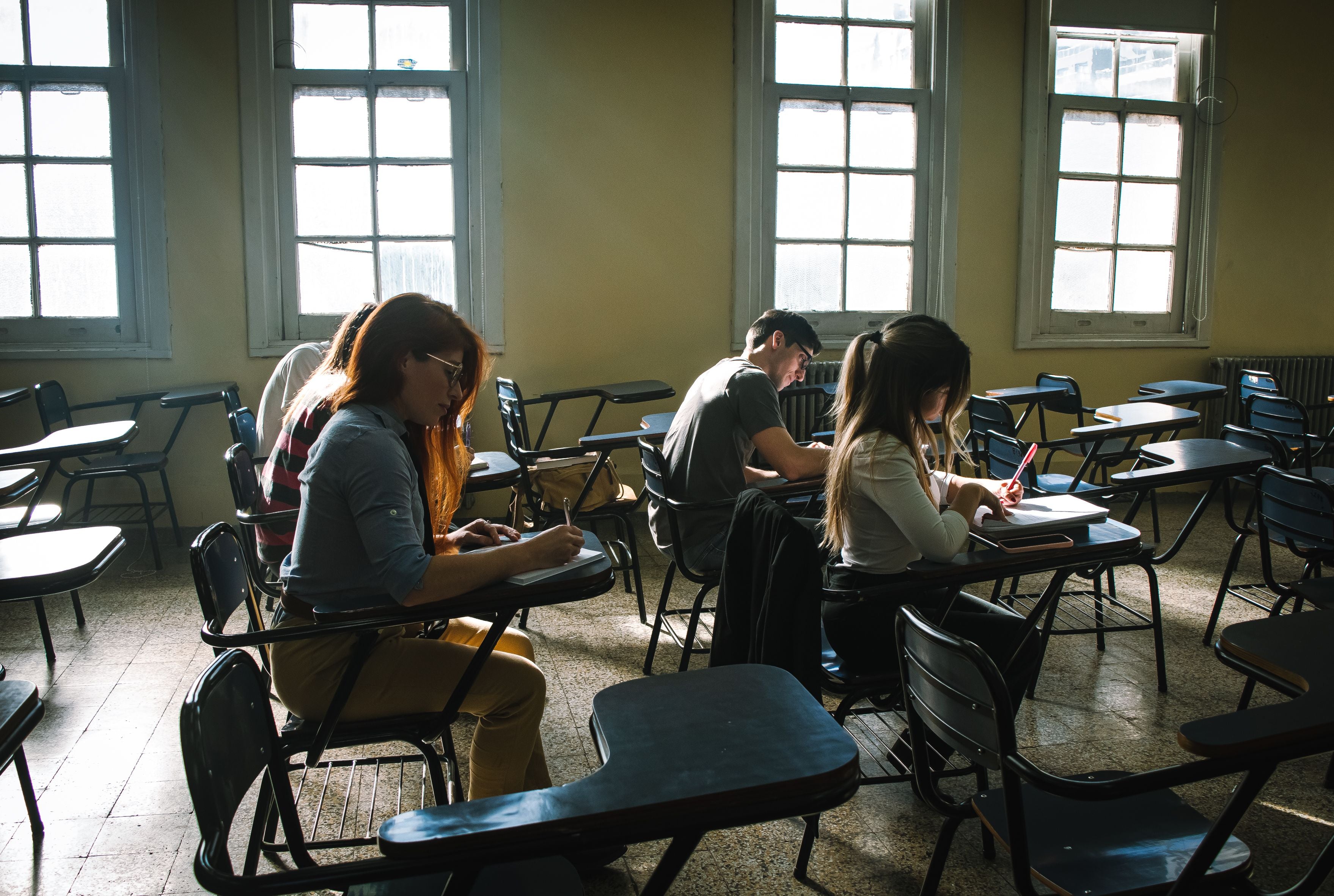 UK students preparing for Spanish GCSE and A-level exams in class